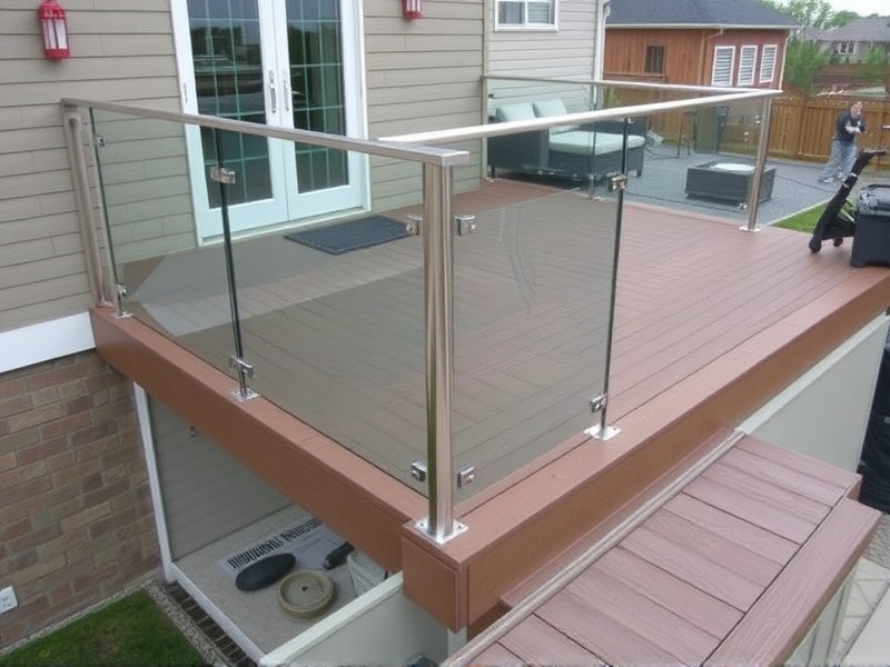 composite decking glass railing